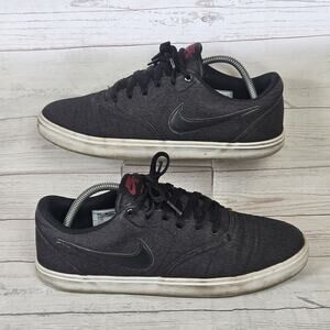 Size 10.5 - Nike Check Solar Canvas SB Black White Casual Skate Shoe 843896-007